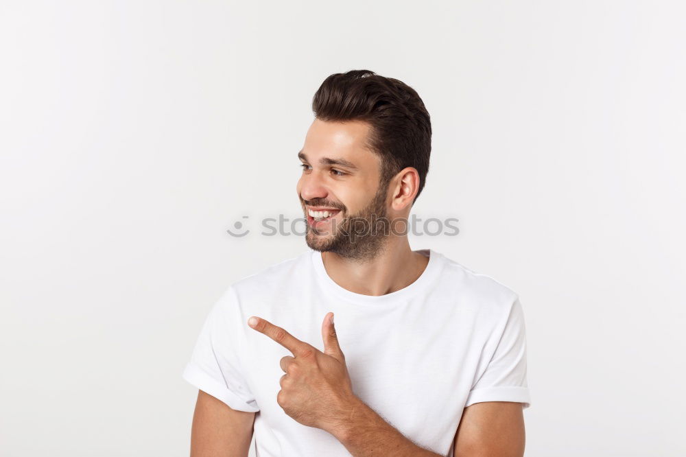Similar – Image, Stock Photo Happy young man seating in a restaurant