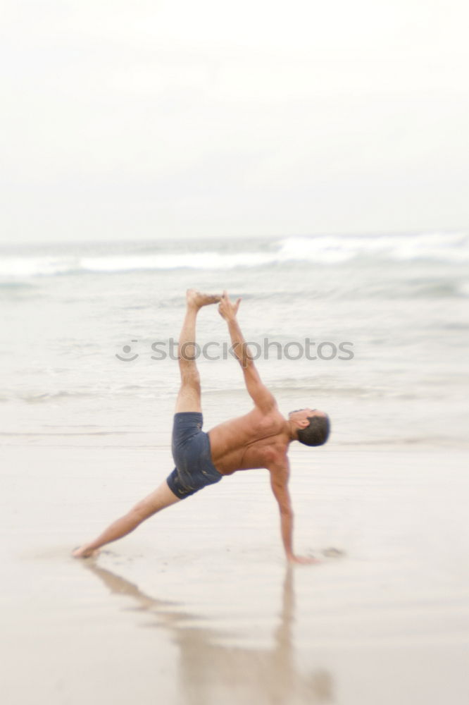 Similar – Image, Stock Photo Young women doing yoga pose on beach in the morning