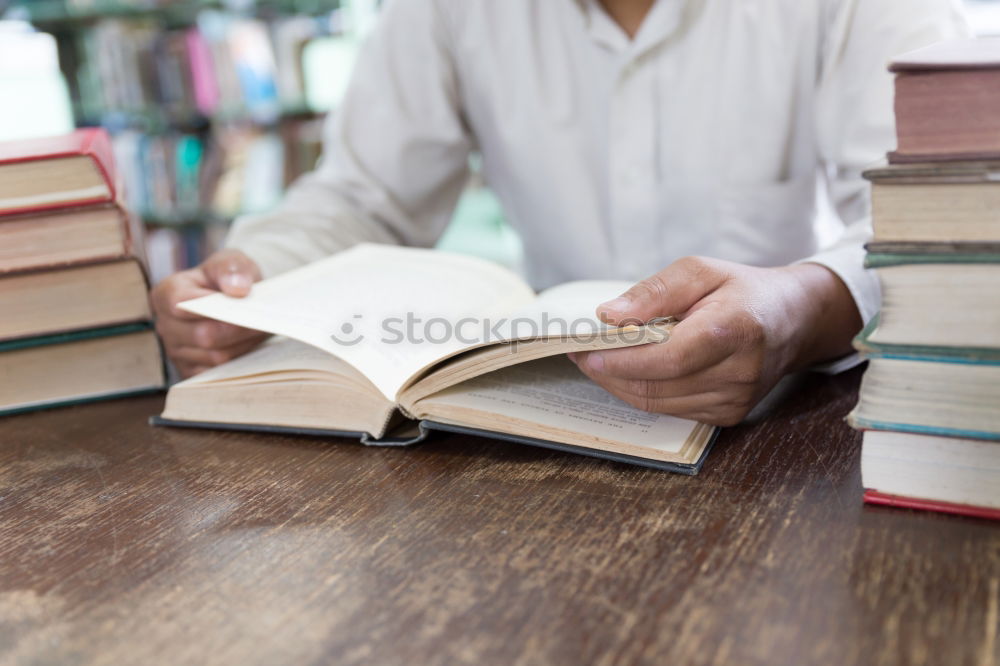 Similar – Student girl in a library