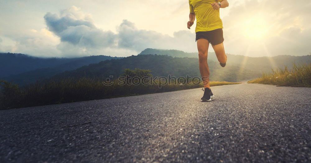 Similar – Image, Stock Photo Young fit blonde woman jumping in the street