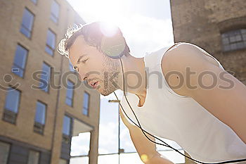 Similar – Image, Stock Photo Attractive bearded man listening to music