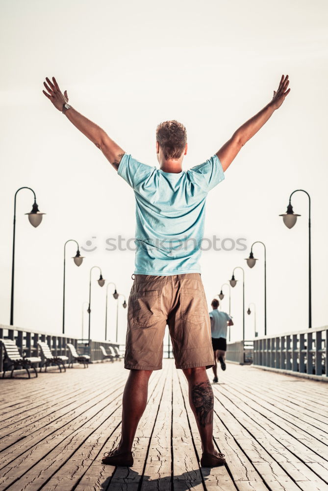 Image, Stock Photo Emotional man in shopping cart