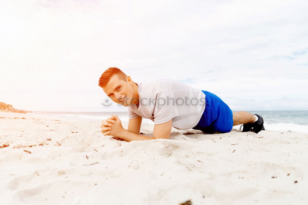 Similar – Young man having fun at the beach