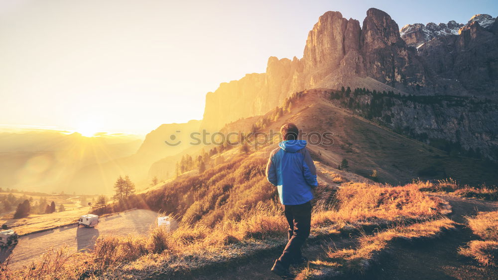 Similar – Young Backpacker enjoying of Nature.