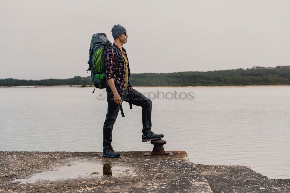 Similar – Image, Stock Photo Portrait of bearded man walking in the street.