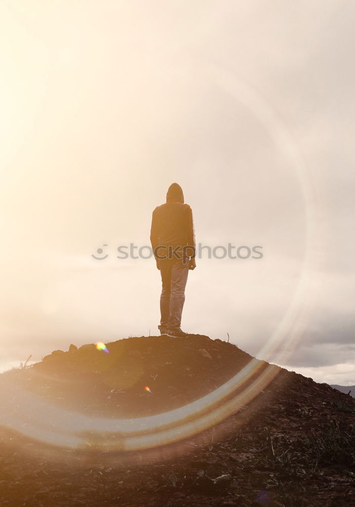 Similar – Image, Stock Photo Woman with camera on cliff