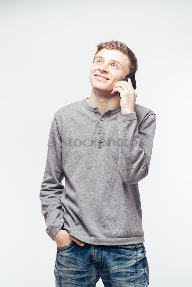 Similar – Image, Stock Photo Man with mustache talking on the phone.