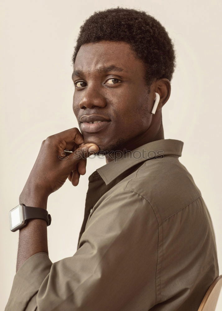 Similar – Image, Stock Photo Cheerful black man with bandana in city