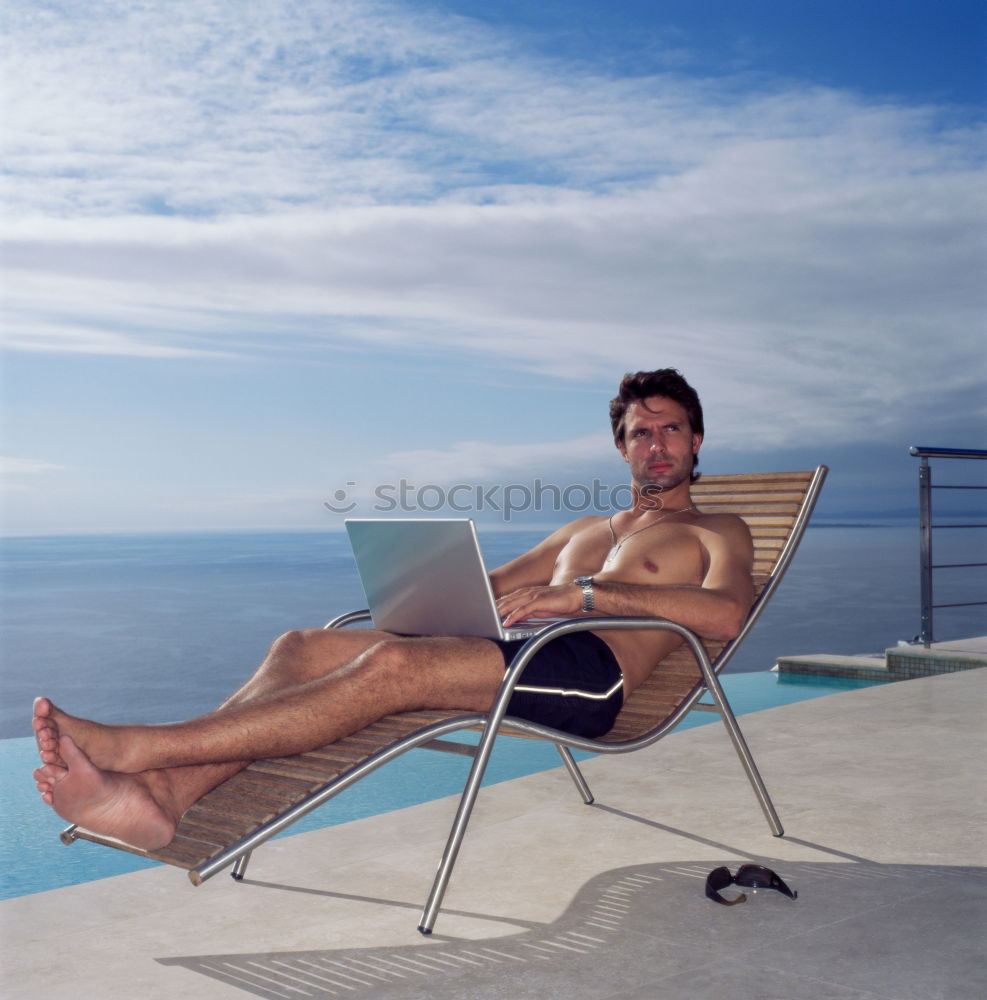 Similar – beach life Beach Couch Man