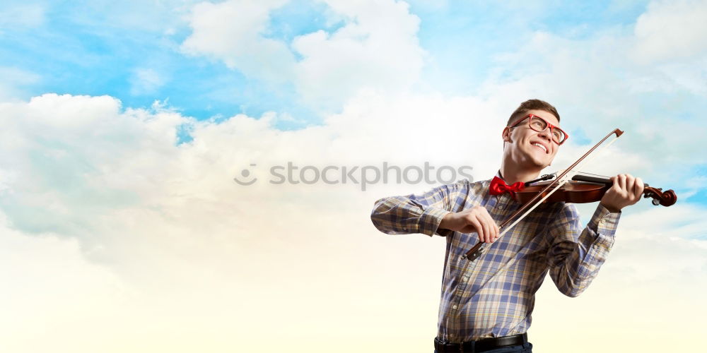 Similar – Image, Stock Photo Man with guitar on field