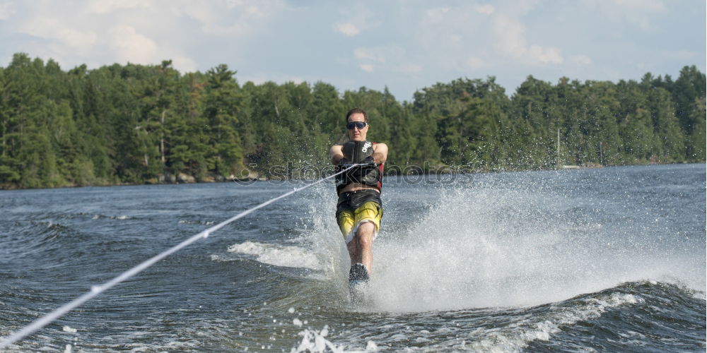 Similar – Image, Stock Photo water skiing Lake Waves