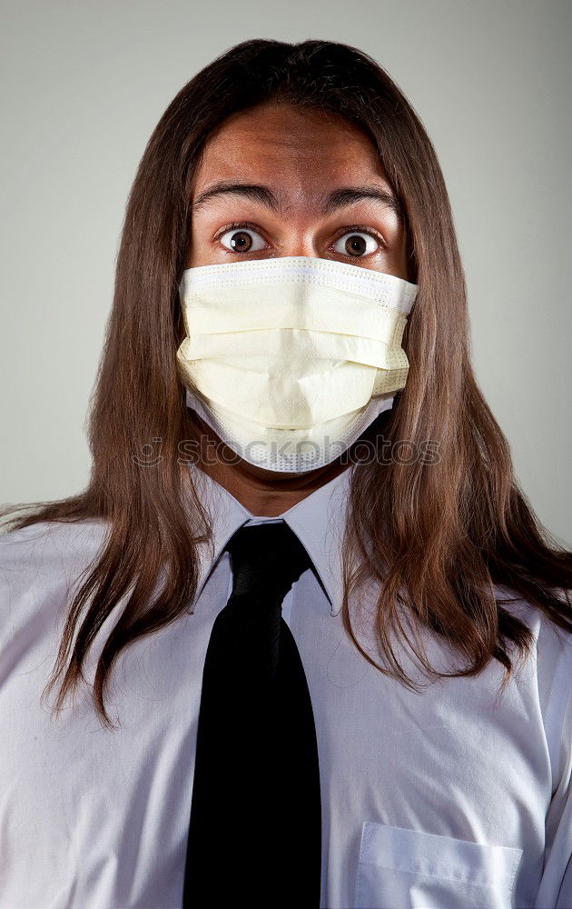 Similar – woman wearing an anti-virus protection mask to prevent flu infection, allergies, virus protection, COVID-19, and corona virus pandemic disease 2019