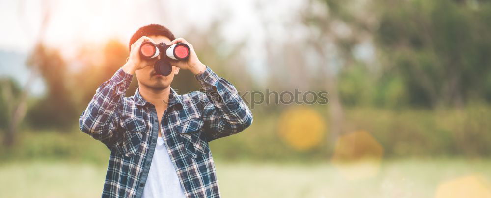 Similar – Image, Stock Photo Adult man with branch in beard