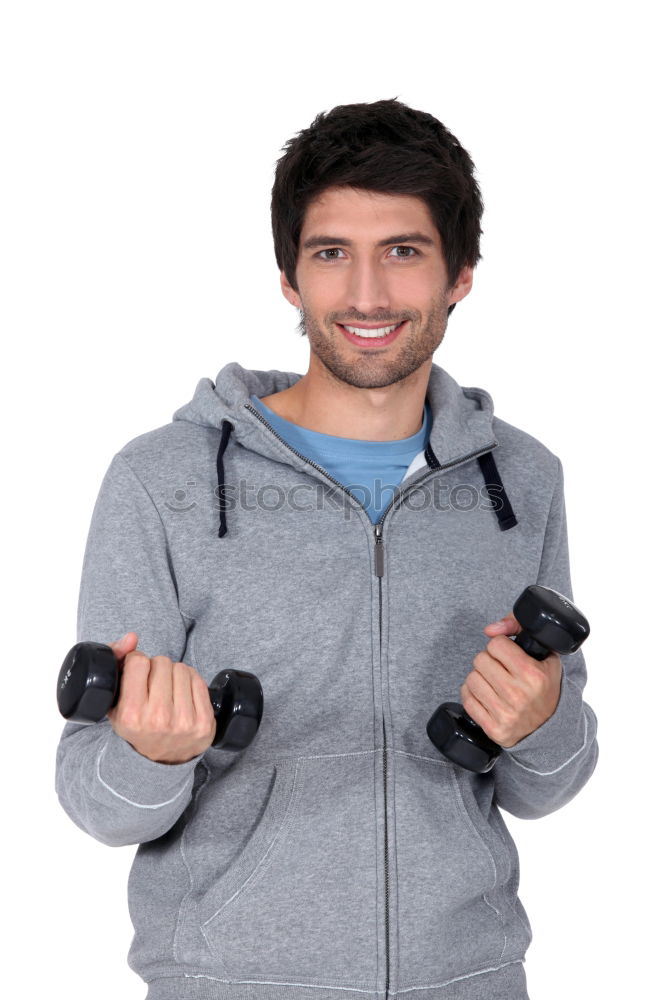 Similar – Image, Stock Photo sports man is taking brake at running track