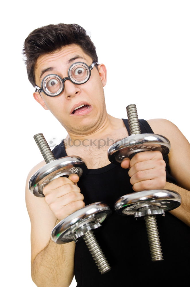 Similar – Image, Stock Photo sports man is taking brake at running track