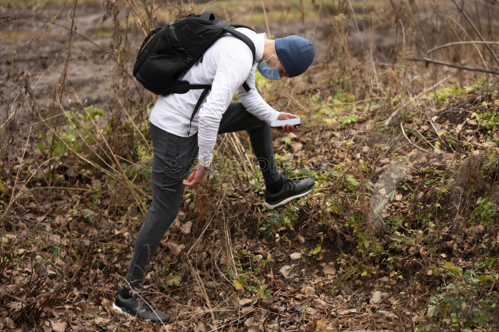 Similar – Young Backpacker enjoying of Nature.