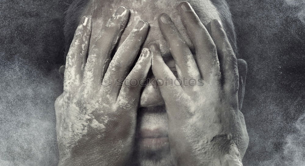 Similar – Image, Stock Photo Tears Face Eyes Hand Glass