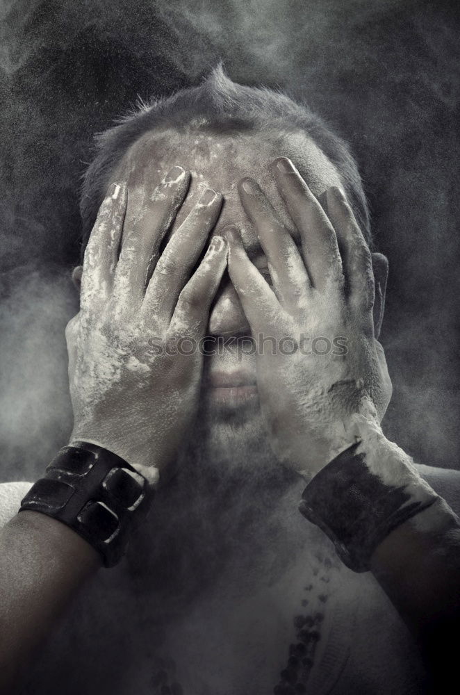 Similar – Image, Stock Photo Tears Face Eyes Hand Glass