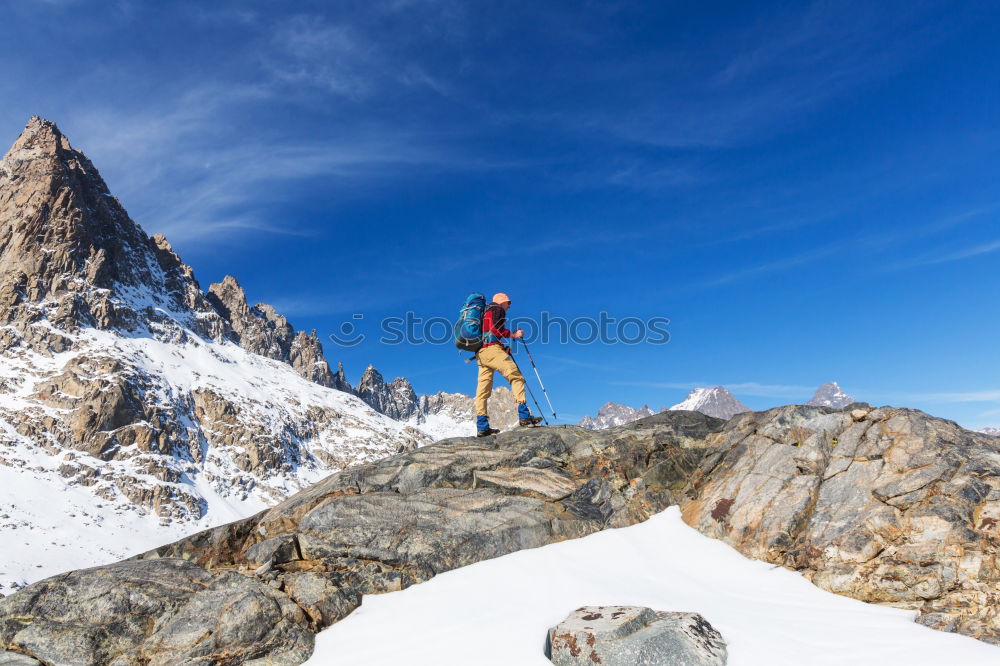 Similar – Image, Stock Photo Skier in Mont Blanc Massif, Chamonix, France.