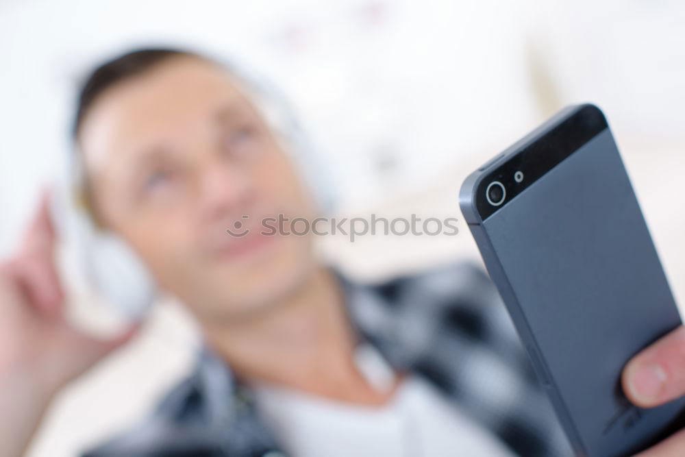 Similar – Image, Stock Photo Man with Smartphone