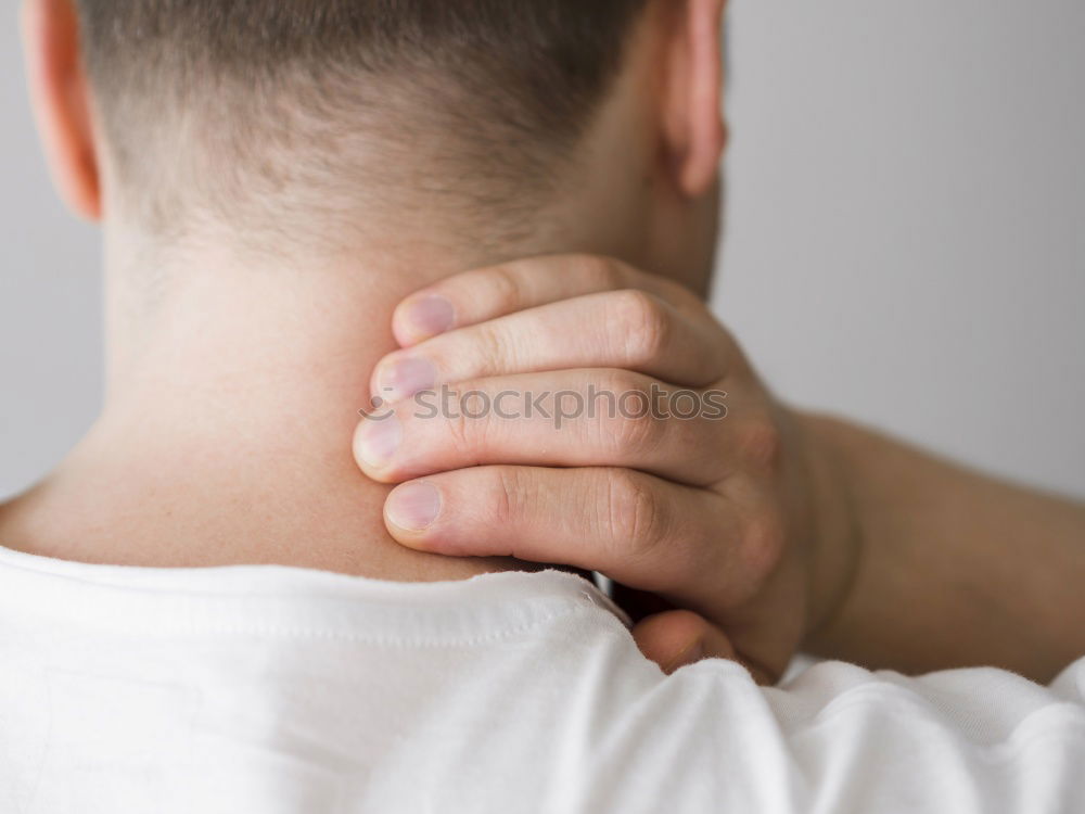 Similar – Image, Stock Photo body parts: wide athletic back. massage and stretching