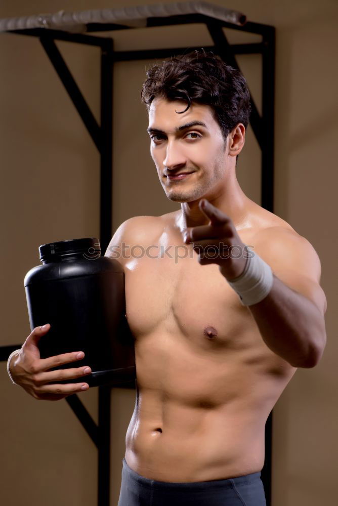 Similar – The sexy man shows off his strong muscles.