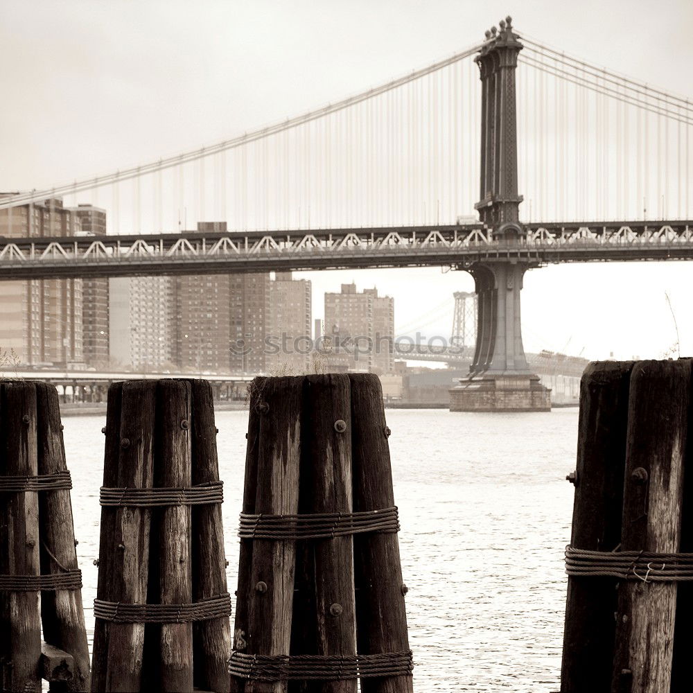 Similar – fog bridge Deserted Bridge