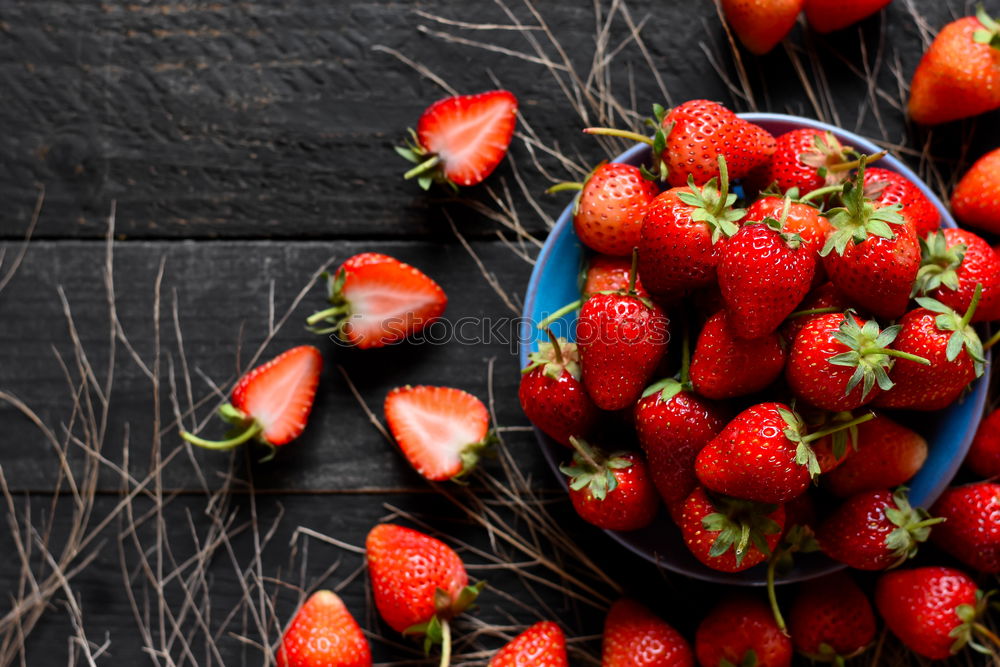 Similar – Image, Stock Photo Strawberry cake with sliced berries and cream