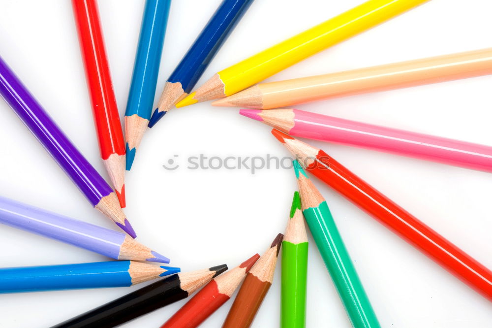 Similar – Image, Stock Photo Idea sharing concept, multicolored pencils on blue background