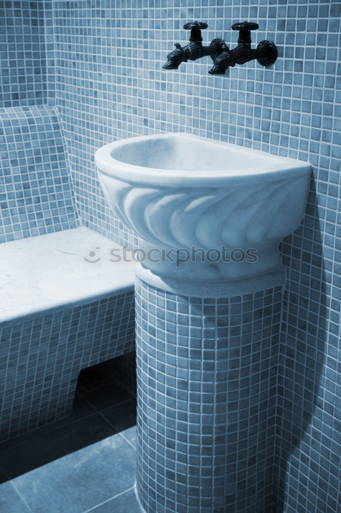 Image, Stock Photo Man pees freehand behind a screen in a urinal