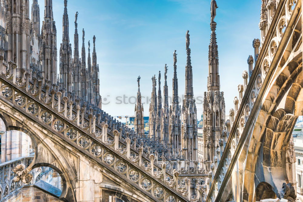 Image, Stock Photo Architecture on roof of Duomo cathedral