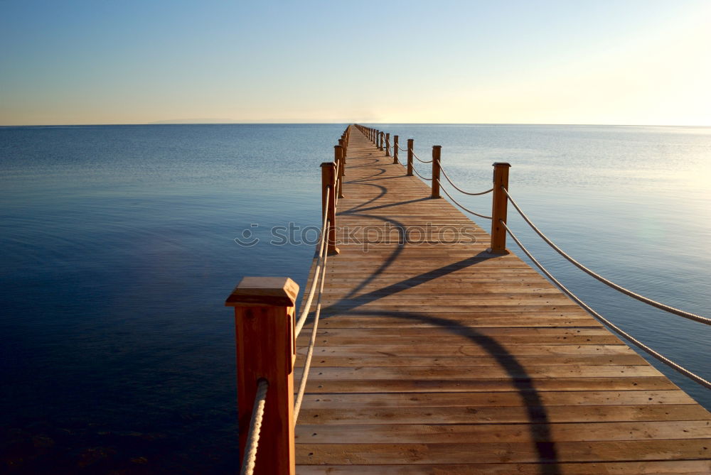 Similar – The Evening Dog Footbridge