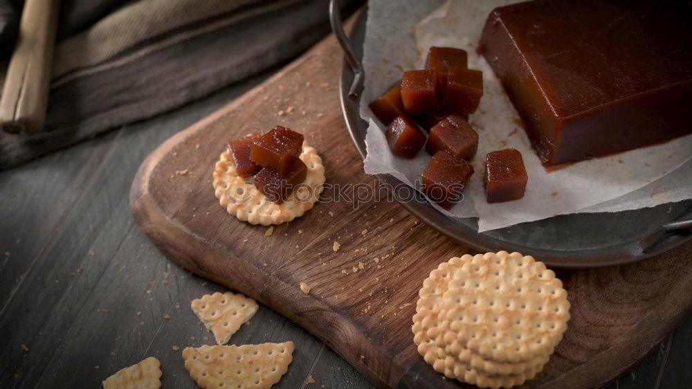 Similar – Image, Stock Photo Toast bread with wild strawberry jam. Retro,vintage filter