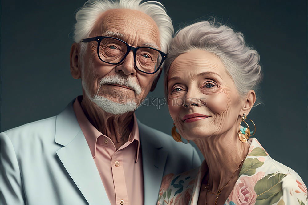 Similar – Image, Stock Photo Smiling senior couple