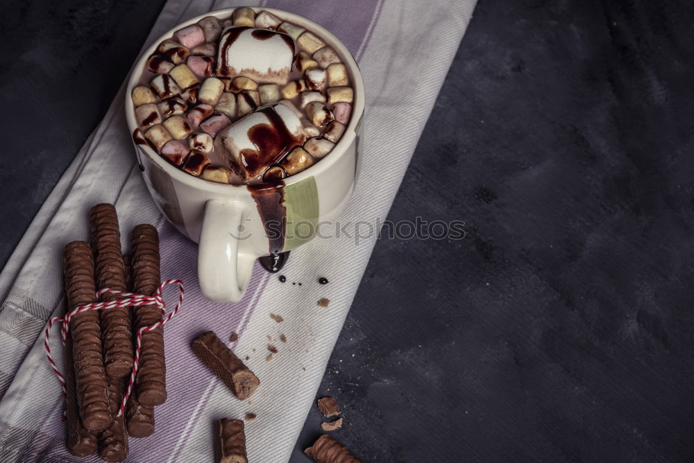 Similar – Image, Stock Photo Apple pies with slice and hot chocolate.