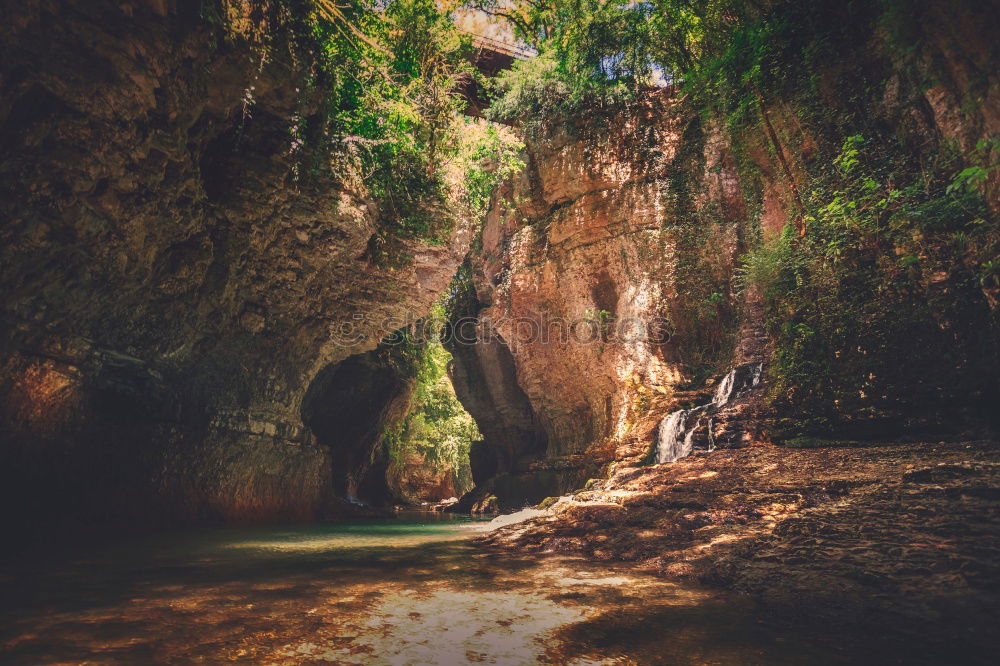 Similar – Image, Stock Photo Wooden walkway in gorge