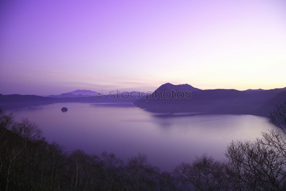 Landscape of the city of Vigo at sunset