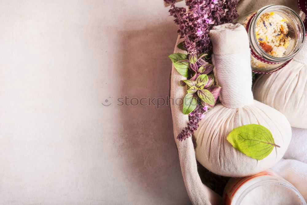 Similar – Image, Stock Photo Spa and massage accessories with fresh herbs