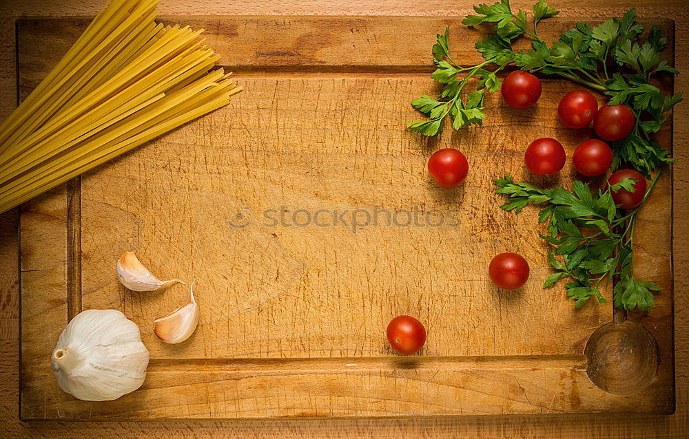 Similar – Artisan italian spaghetti, tomatoes and herbs