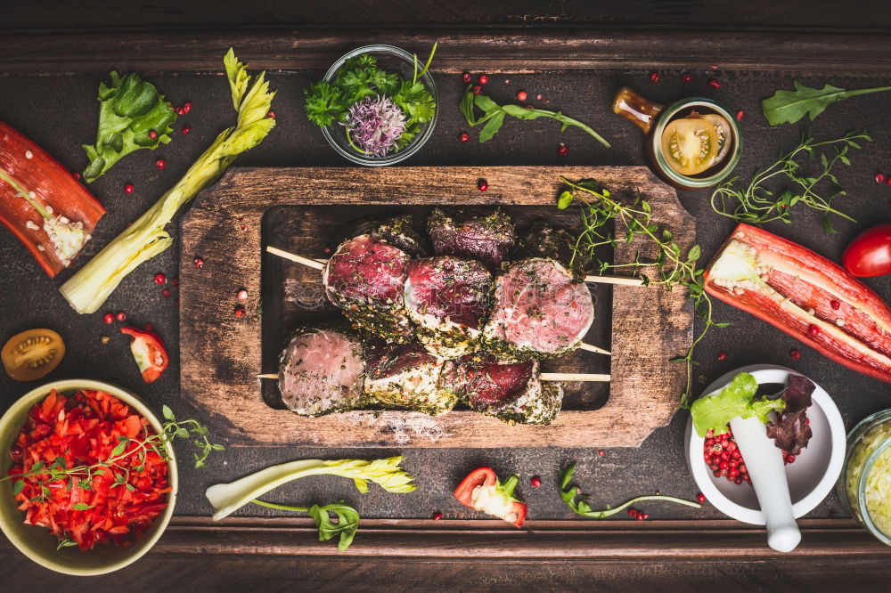 Similar – Image, Stock Photo Saucepan with soupmeat and vegetables