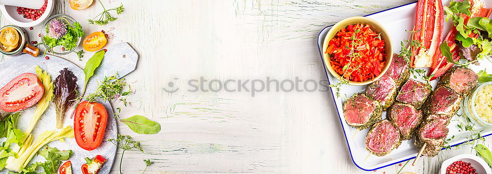 Similar – Image, Stock Photo Fresh strawberries with mint and icing sugar