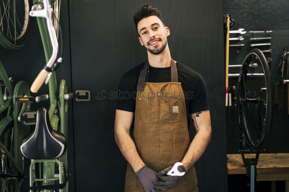 Similar – Image, Stock Photo smiling Barista girl in a coffee shop