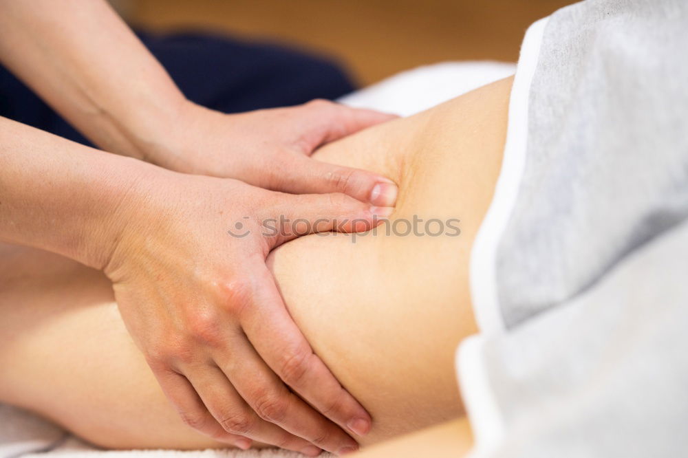 Similar – Image, Stock Photo Woman receiving massage on shoulders in clinical center