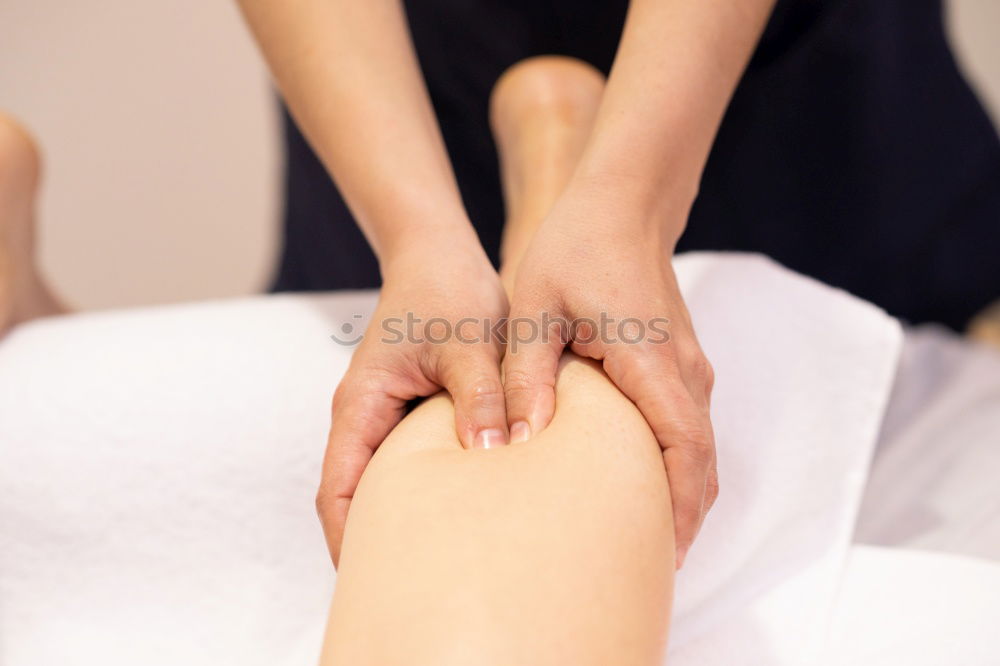 Similar – Image, Stock Photo Woman receiving massage on shoulders in clinical center