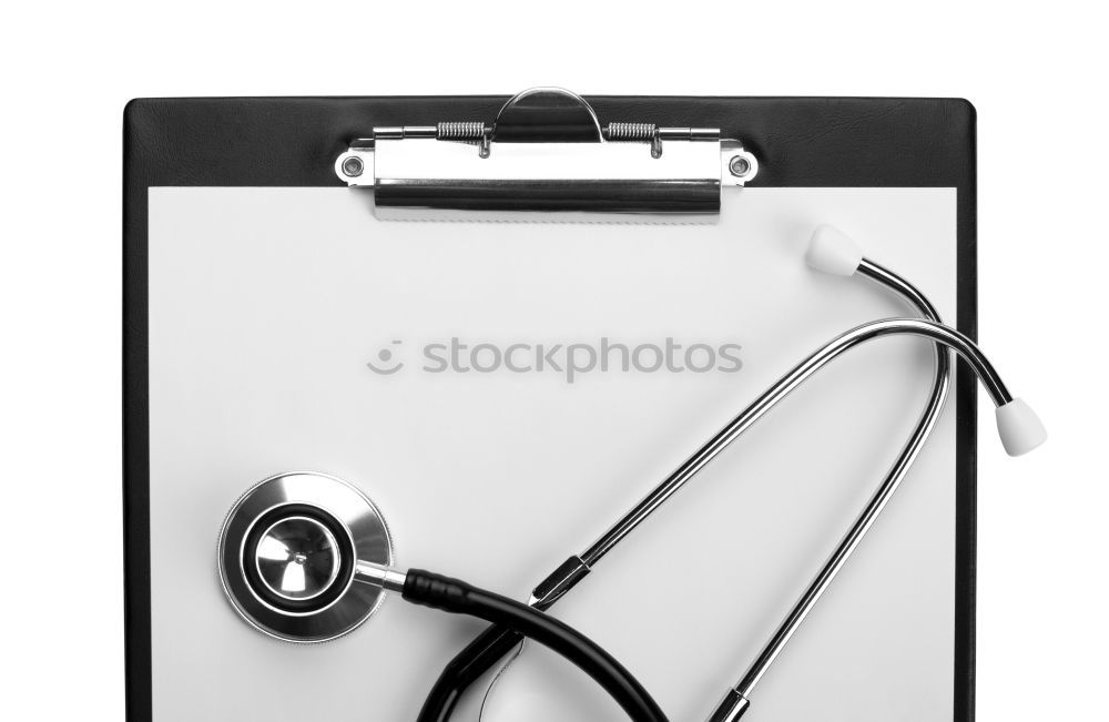 Similar – Image, Stock Photo red stethoscope and empty clipboard on green