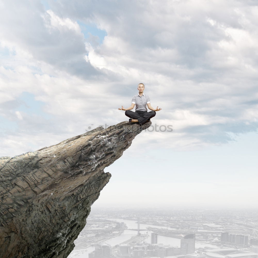 Similar – Image, Stock Photo Climber on the summit.