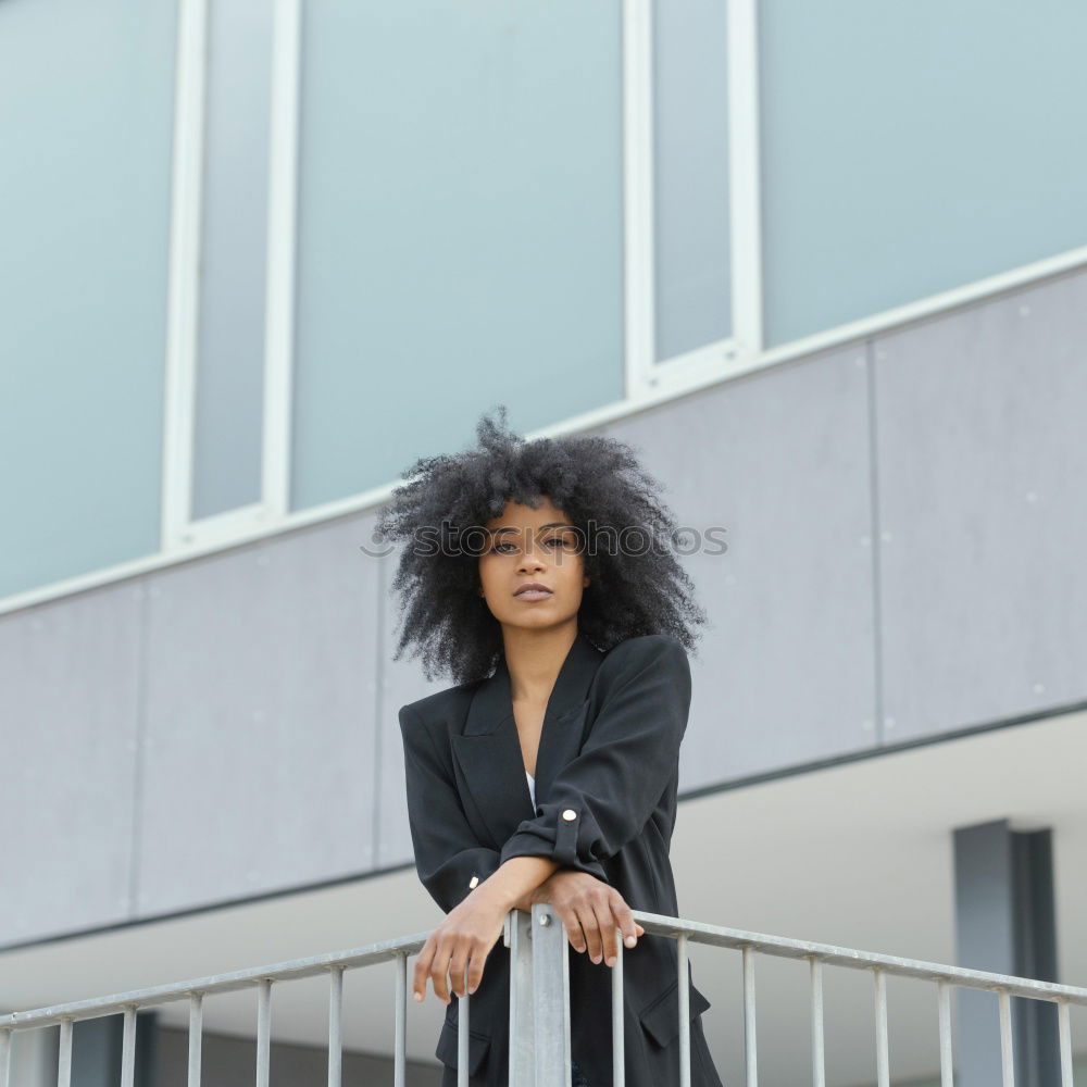 Image, Stock Photo Stylish woman posing at fence