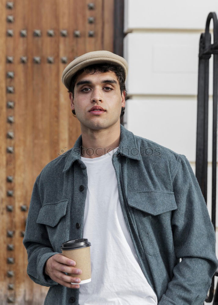 Similar – Image, Stock Photo young man in the house entrance