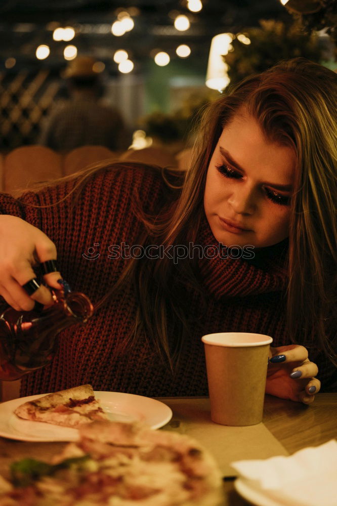 Similar – Woman decorating baked Christmas gingerbreads with frosting