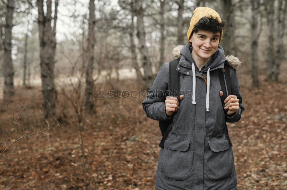 Similar – Boy with cap, outside, autumn